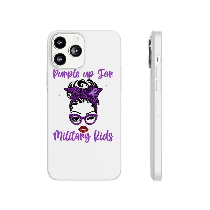 Messy Bun Purple Up Day For Military Kids Child Purple Up  Phonecase iPhone