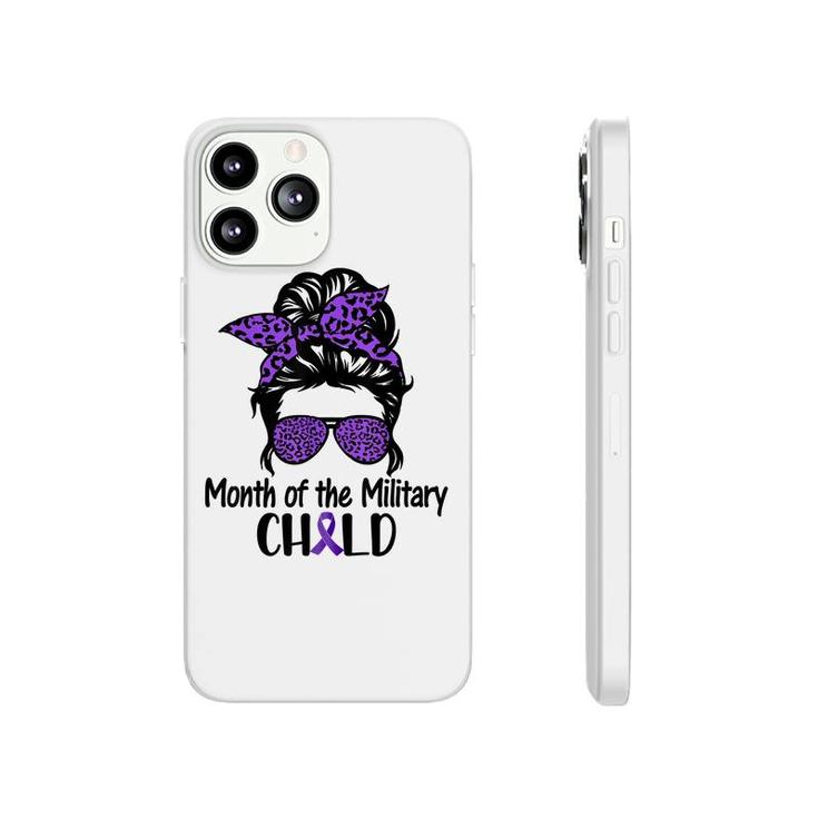 Month Of The Military Kids Child Messybun Leopard Sunglasses  Phonecase iPhone