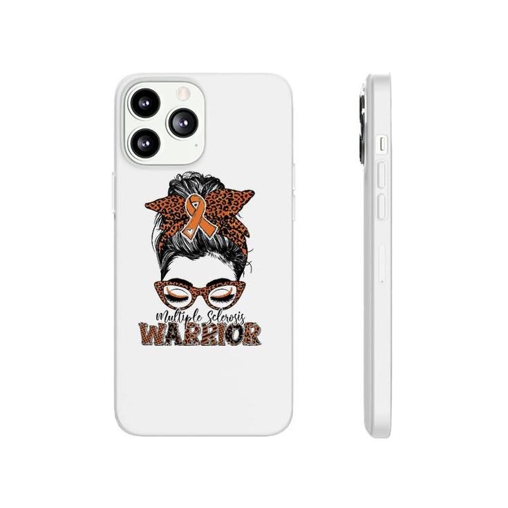 Multiple Sclerosis Ms Warrior Messy Bun Leopard Phonecase iPhone