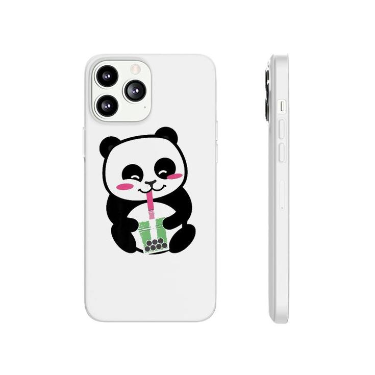 Panda Sipping Bubble Tea Cute Animal Inspired Anime Phonecase iPhone