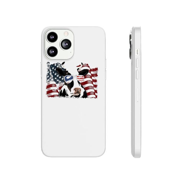 Retro Dairy Cow American Flag 4Th Of July Animals Lover Phonecase iPhone