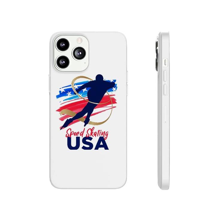 Speed Skating Usa Support The Teamusa Flag Winter Phonecase iPhone