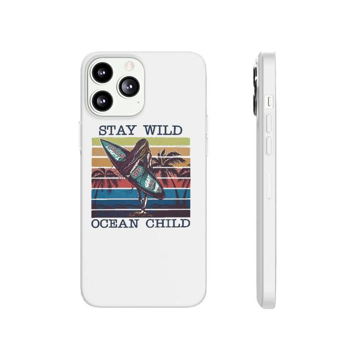 Stay Wild Ocean Child Surfing Ocean Racerback Phonecase iPhone
