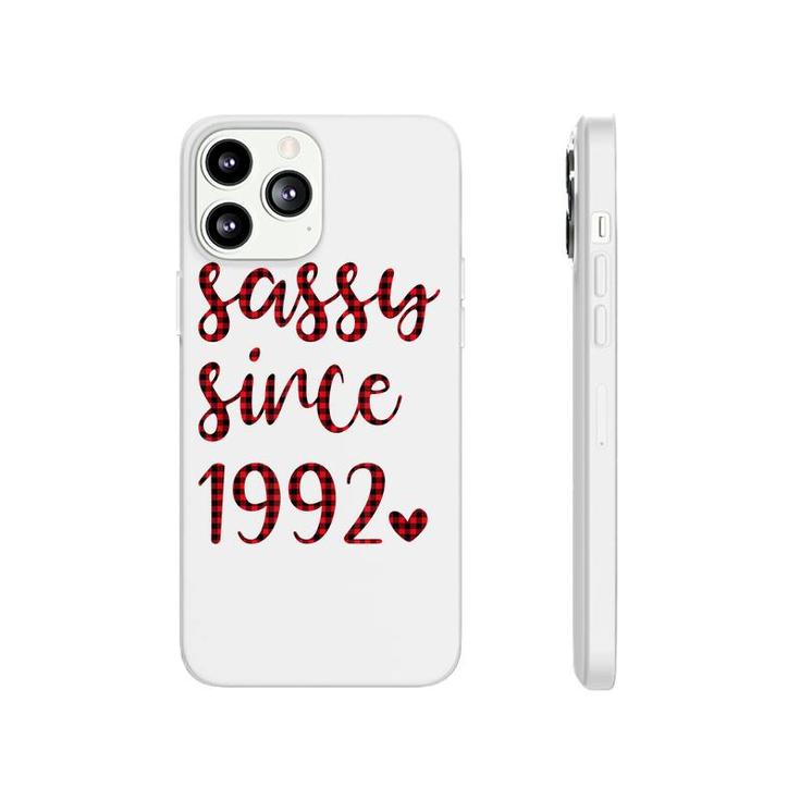 Women Vintage Sassy Since 1992 Buffalo Plaid Birthday Party Phonecase iPhone