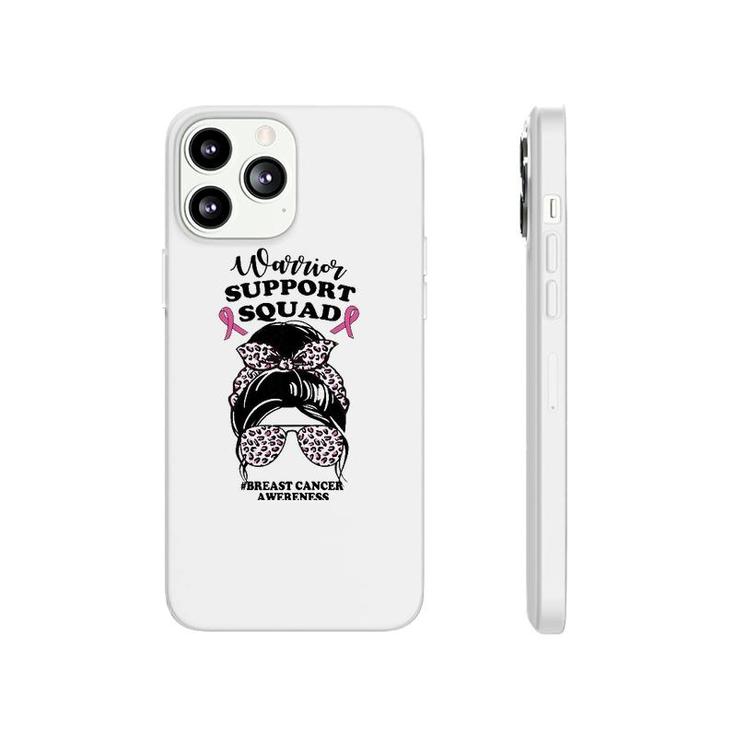 Womens Support Squad Messy Bun Pink Warrior Breast Cancer Awareness Phonecase iPhone