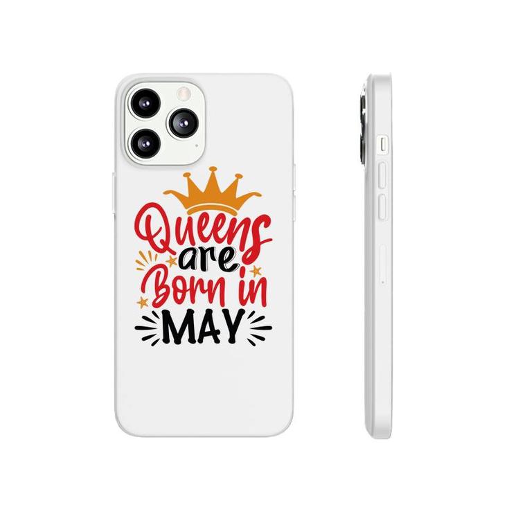 Yellow Crown Red Black Letters Design Queens Are Born In May Birthday Phonecase iPhone
