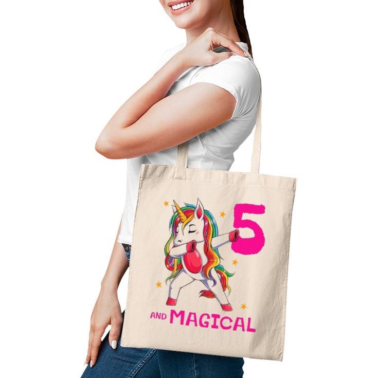 5 And Magical Girls 5Th Birthday Unicorn 5 Years Old Girl Tote Bag
