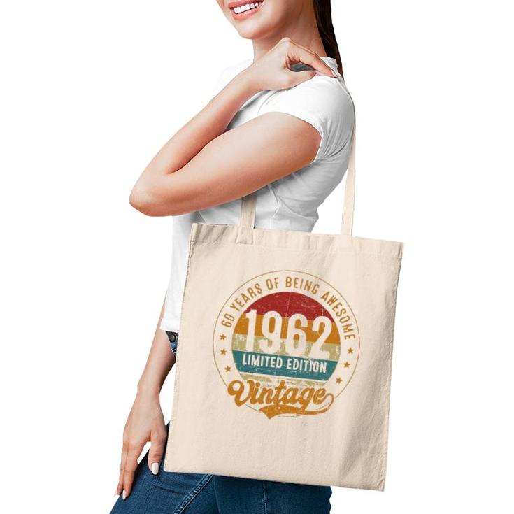 60Th Birthday Decoration Vintage 1962 60 Years Old Tote Bag
