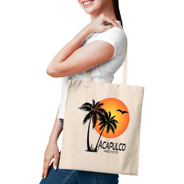 Acapulco Souvenirmexico Palm Trees Beach Sun  Tote Bag
