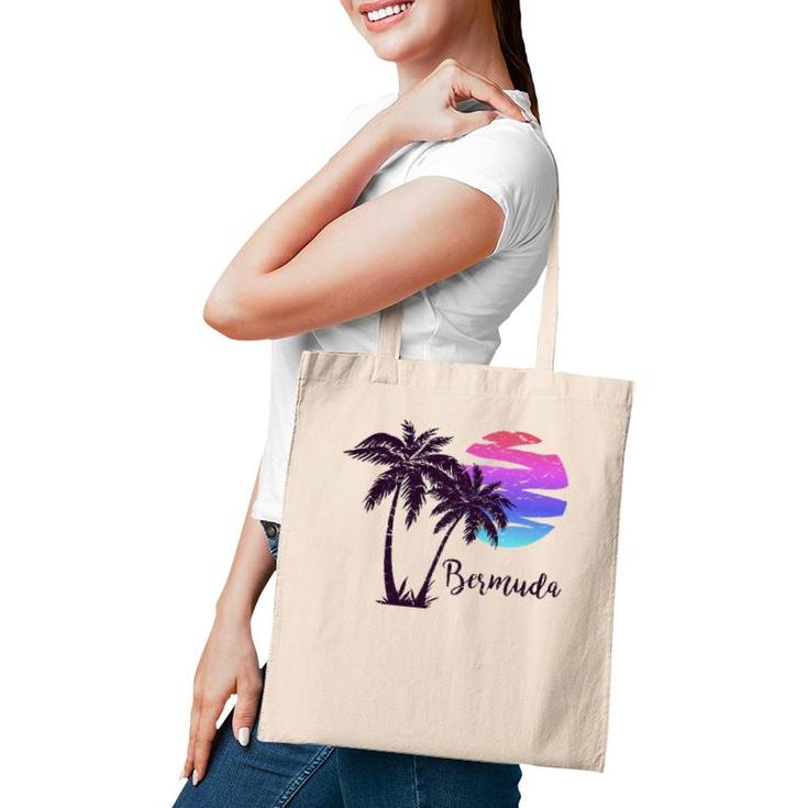 Bermuda Beach Lover Gift Palm Tree Paradise Vacation Vintage Tote Bag