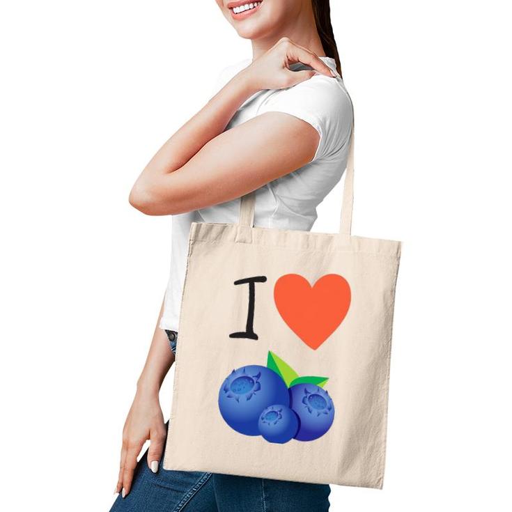 Blueberry I Love Blueberries Tee Tote Bag