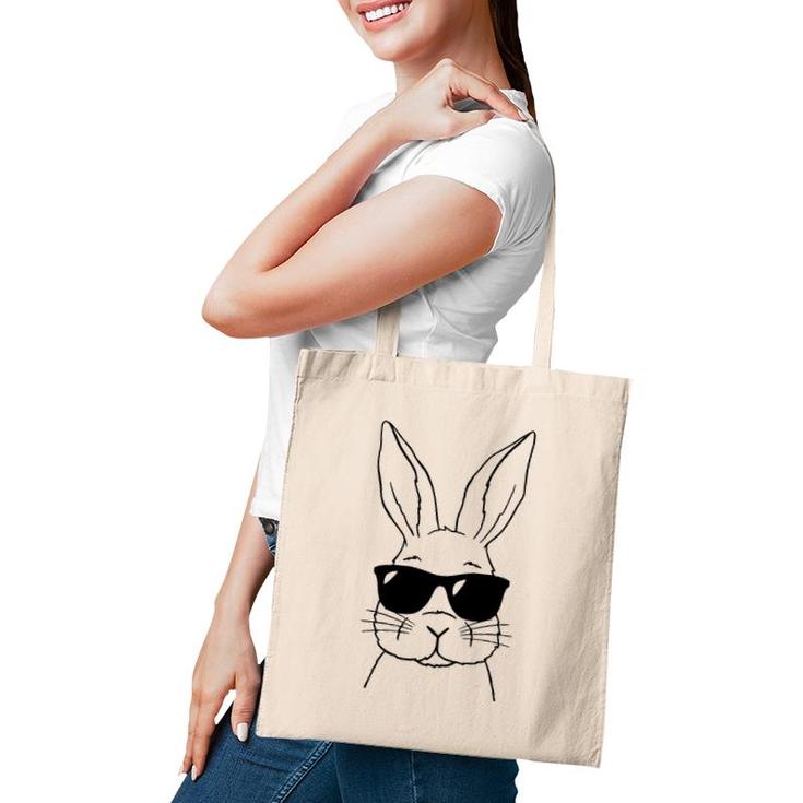Bunny Face With Sunglasses Men Boys Kids Easter Day Tote Bag