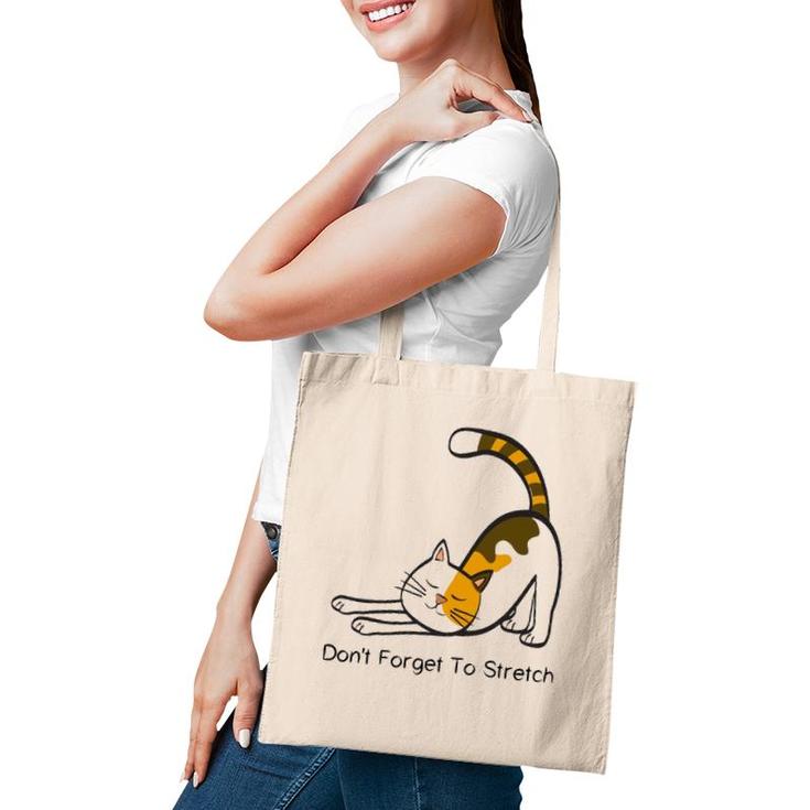 Dont Forget To Stretch Yoga Cat Lover Workout Tote Bag