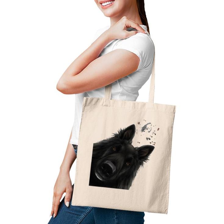 Funny Curious Belgian Shepherd Dog Groenendael Tote Bag Funny Curious Belgian Shepherd Dog Groenendael Tote Bag