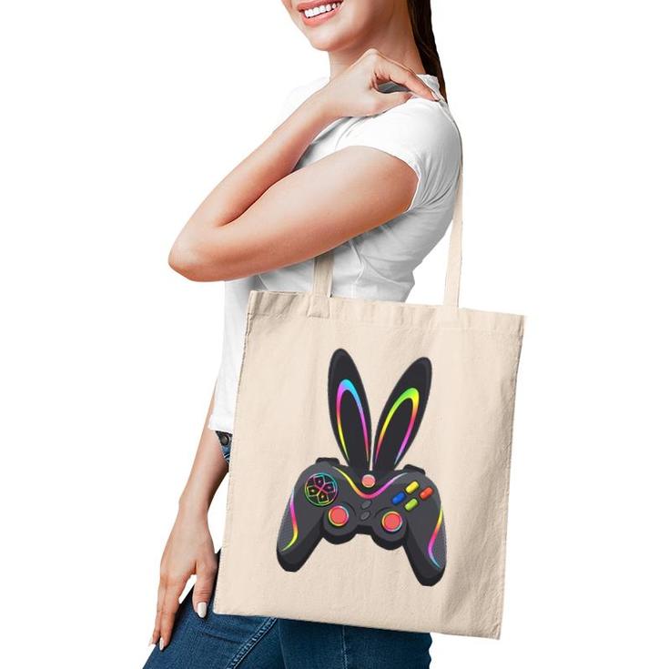 Gaming Controller With Bunny Ears Funny Easter Video Game Tote Bag