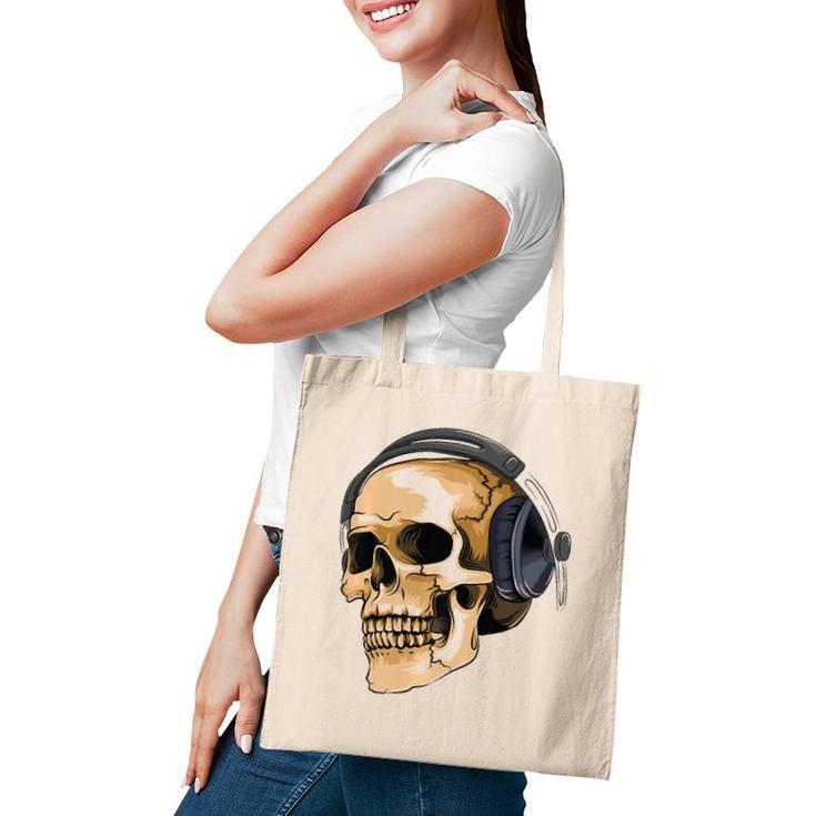 Headphone Skull  Electronic Hard Style Musician Gift Tote Bag