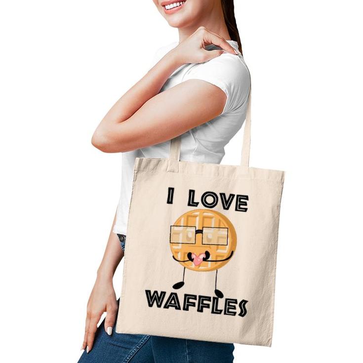 I Love Waffles  Waffle Love Pun Tote Bag