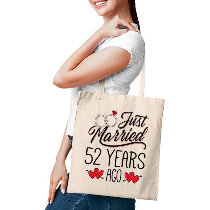 Just Married 52 Years Ago Funny Couple 52Nd Anniversary Gift Tote Bag