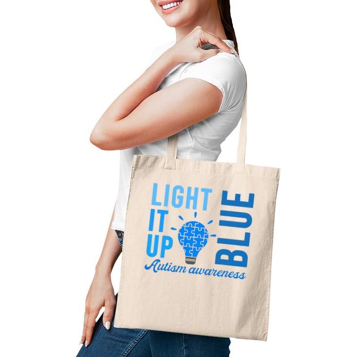Light It Up Blue Autism Awareness S Men Women Autistic Tote Bag