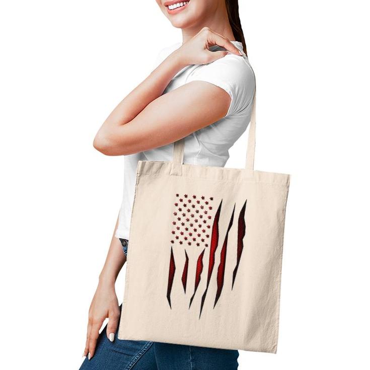 Red Carbon Fiber Onyx American Flag  Tote Bag