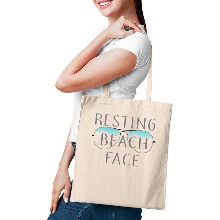 Resting Beach Face Summer Tee  With Sunglasses Tote Bag