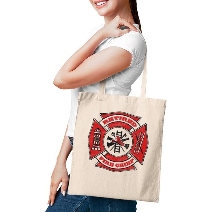 Retired Fire Chief Retirement Gift Red Maltese Cross Tote Bag