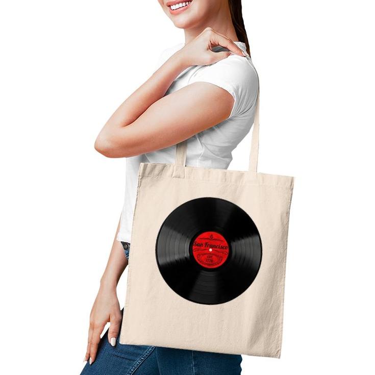 Retro Music Vinyl Record Musical Gift Vintage San Francisco Tote Bag