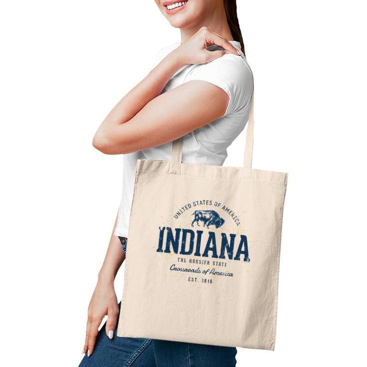 Retro Vintage State Of Indiana Tote Bag