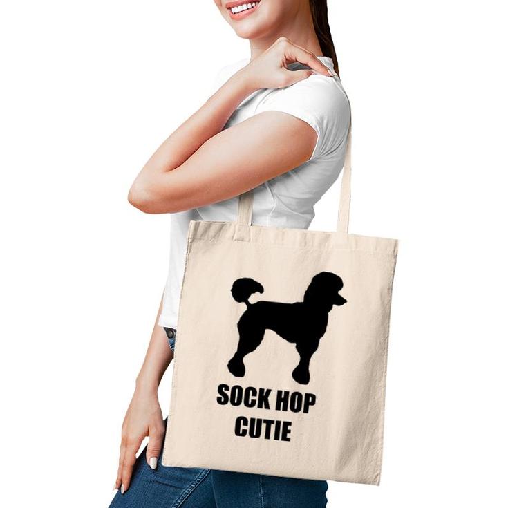 Sock Hop Cutie 50S Costume  Black Poodle Tote Bag