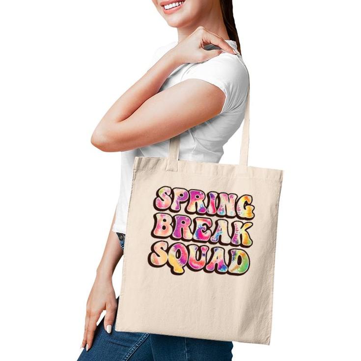 Spring Break Squad Beach Colorful Tie Dye Spring Break 2022 Gift Tote Bag