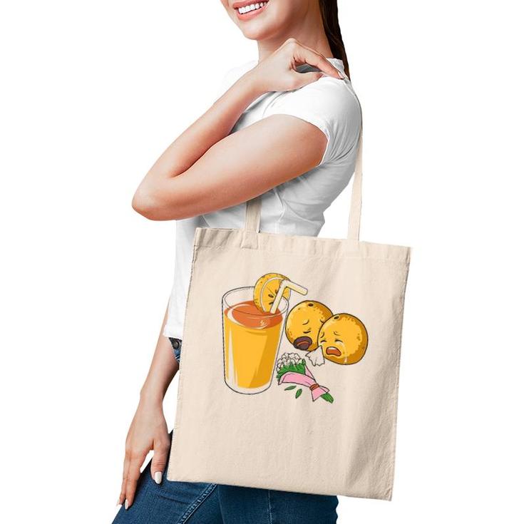 Summer Crying Orange Juice Funny Tote Bag