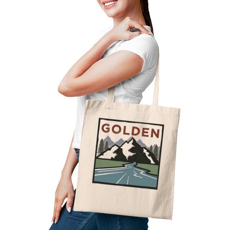 Vintage Golden Colorado Illustration Retro Golden Tote Bag