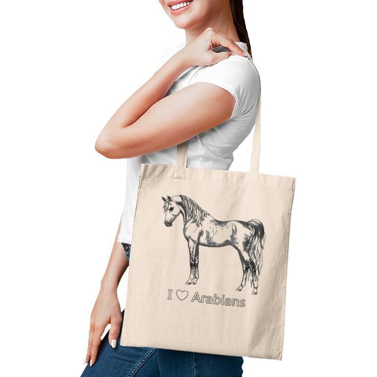 Womens I Heart Love Dapple Gray Arabians Horse Lover Gift Tote Bag