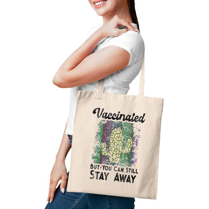 Womens Im Vaccinated But You Can Still Stay Away From Me Introvert V-Neck Tote Bag
