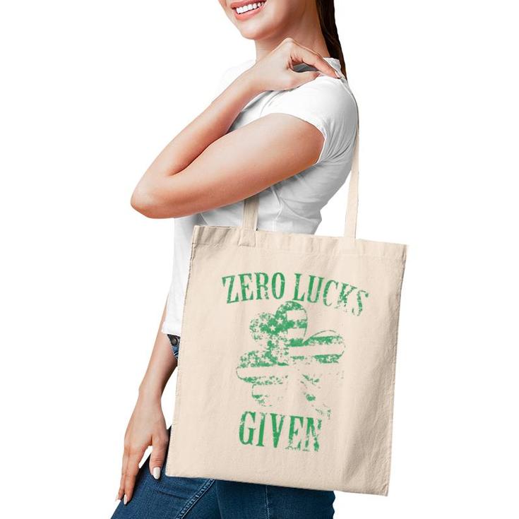 Zero Lucks Given St Patricks Day Tote Bag