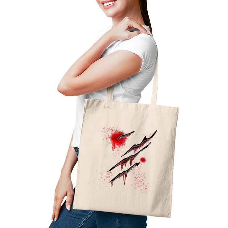 Zombie Ripped  Blood Red Zombie  Zombie Wounds Tote Bag