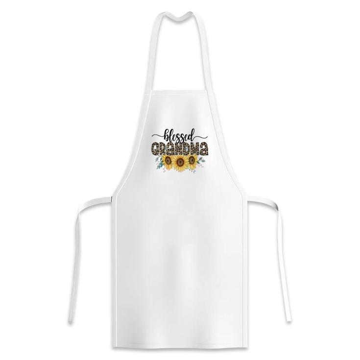 Blessed Grandma Sunflower Leopard Vintage Mothers Day Apron