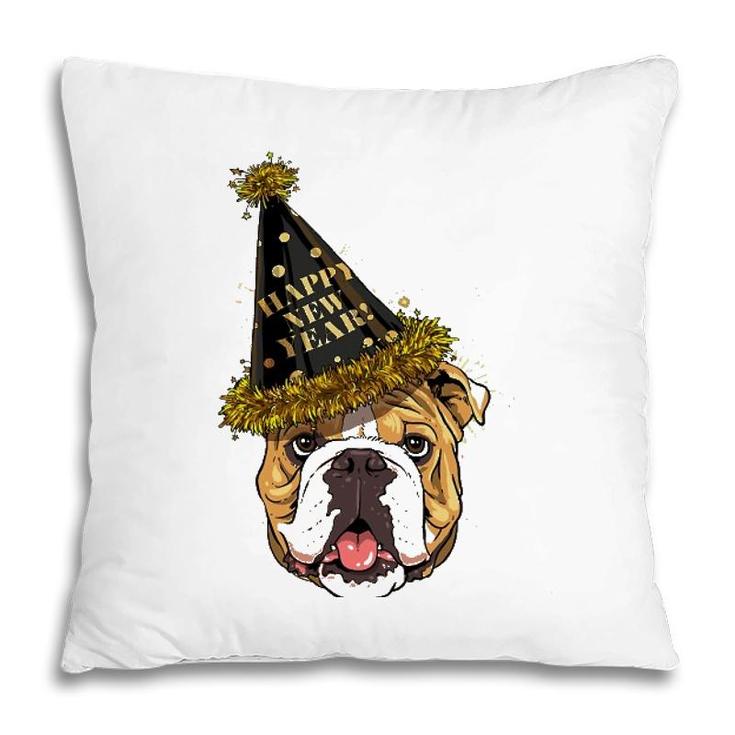 American Bulldog Happy New Year 2023 Dog New Years Eve Party Pillow