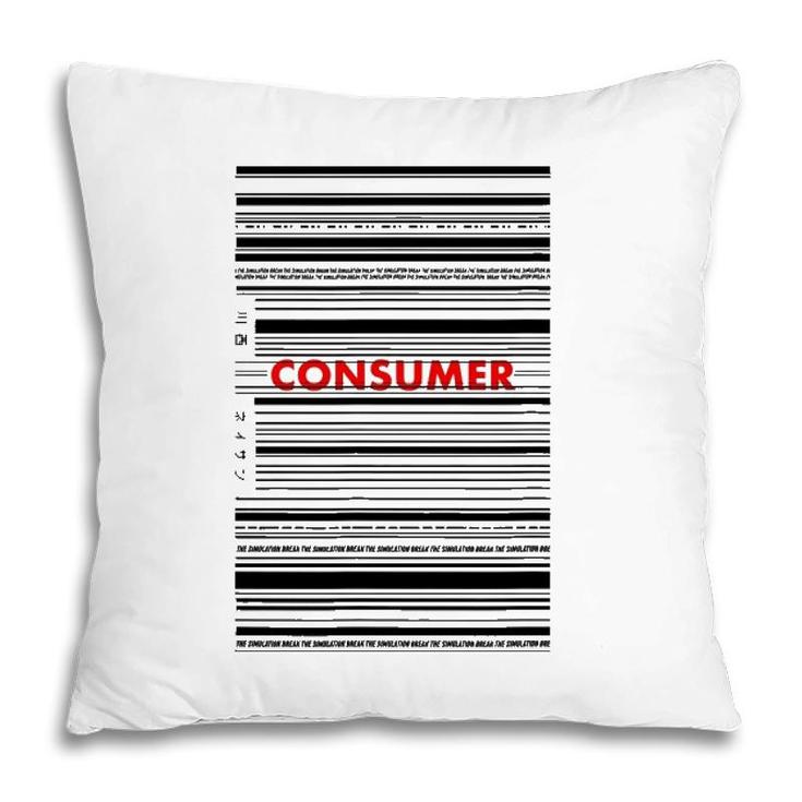 Barcode Consumer Streetwear Fashion Japanese Graphic Tee Pillow