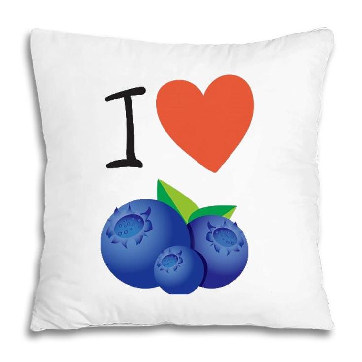 Blueberry I Love Blueberries Tee Pillow