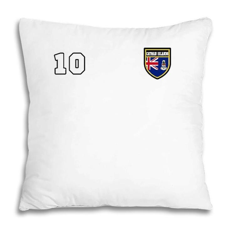 Cayman Islands Number 10 Soccer Tee Flag Football Pillow