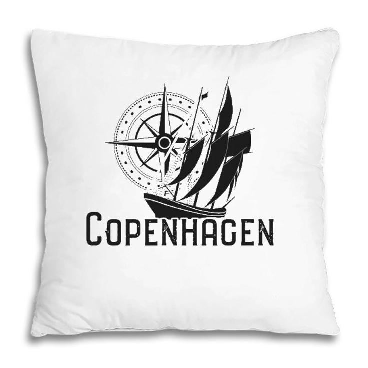 Copenhagen Nautical Sailboat Denmark Patriotic Pillow