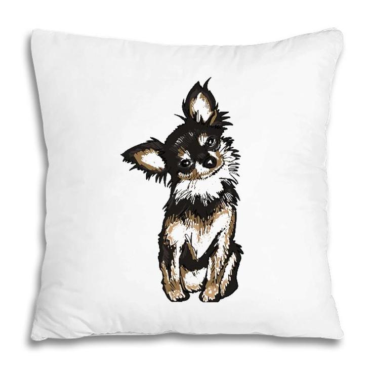 Cute Chihuahua Dog Illustration Chihuahua Owner Pillow