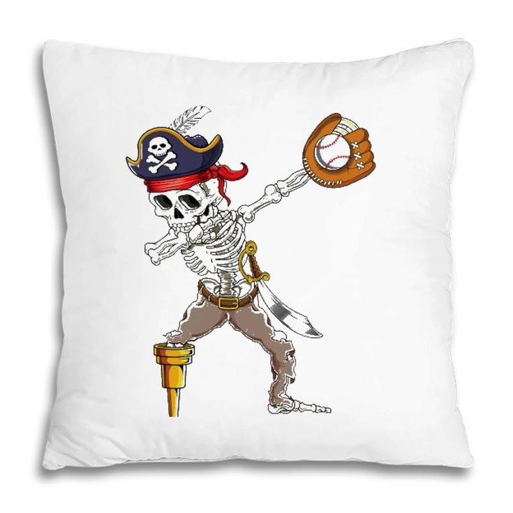 Dab Skeleton  Dabbing Skeleton Pirate Baseball Pillow