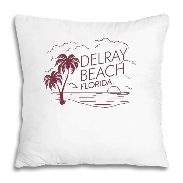 Delray Beach Florida Usa Vacation Souvenir Pillow