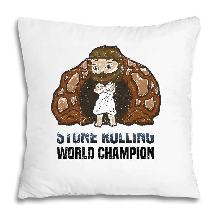 Easter Jesus Resurrection Stone Rolling Lets Roll Pillow