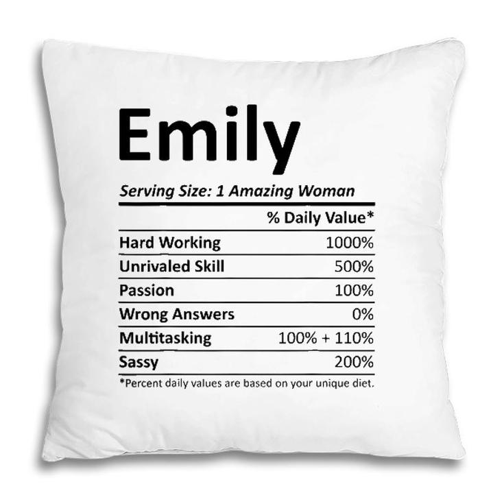 Emily Nutrition Personalized Name Funny Christmas Gift Idea Pillow