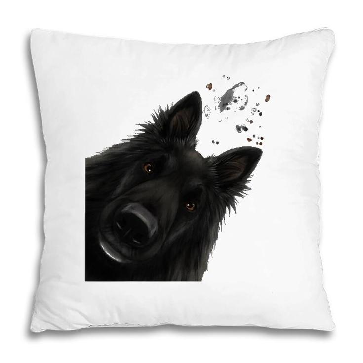 Funny Curious Belgian Shepherd Dog Groenendael Pillow