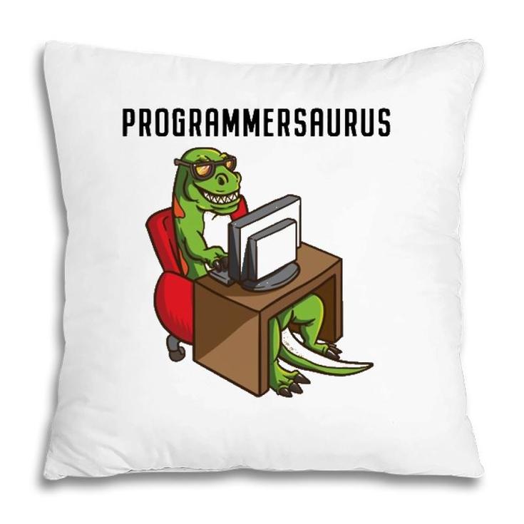 Funny Programmerrex Dinosaur Programming Coding Nerd Gift Pillow