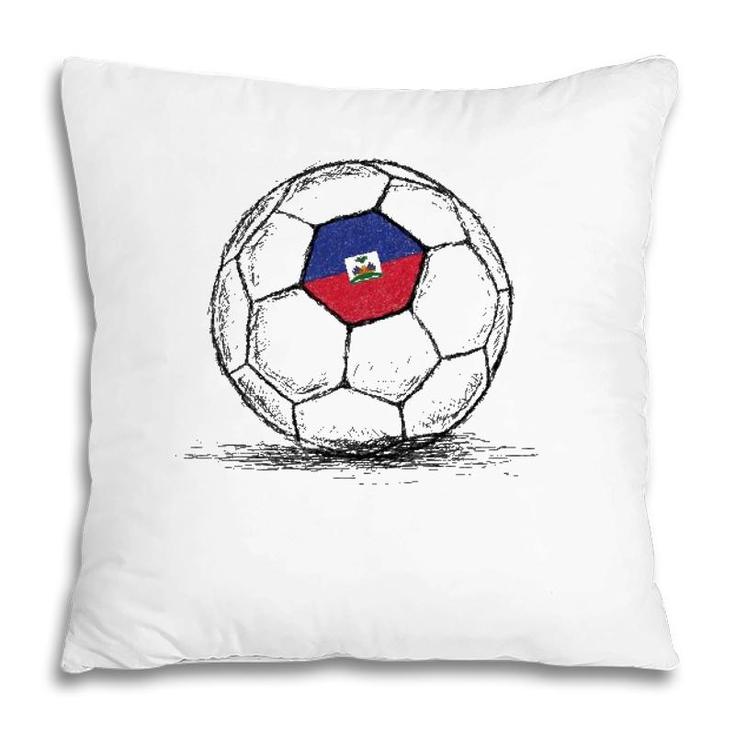 Haiti Haitian Flag Design On Soccer Ball Pillow